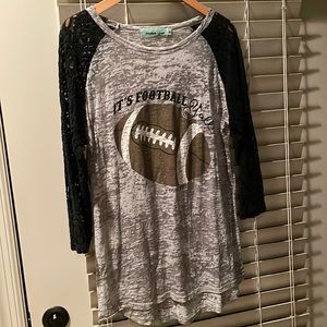 Boutique style 3/4 sleeve football tshirt